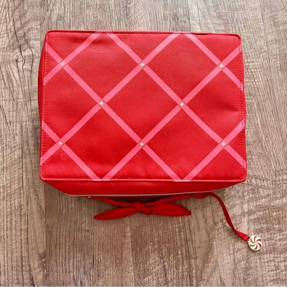 Estée Lauder Red & Pink Quilted Cosmetic Bag Large Travel